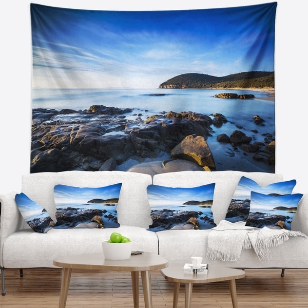 Designart 'Cala Violina Bay Beach in Maremma' Seashore Wall Tapestry