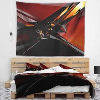 Designart '3D Abstract Red Glass Design' Abstract Wall Tapestry - Bed ...