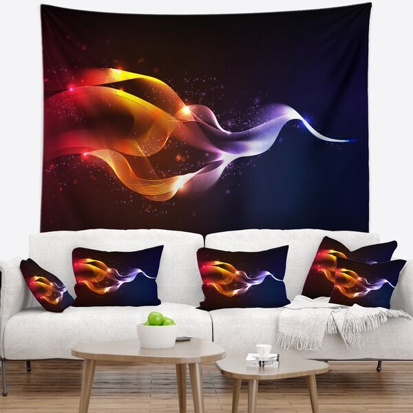 Designart 'Abstract Vector Waves' Contemporary Wall Tapestry