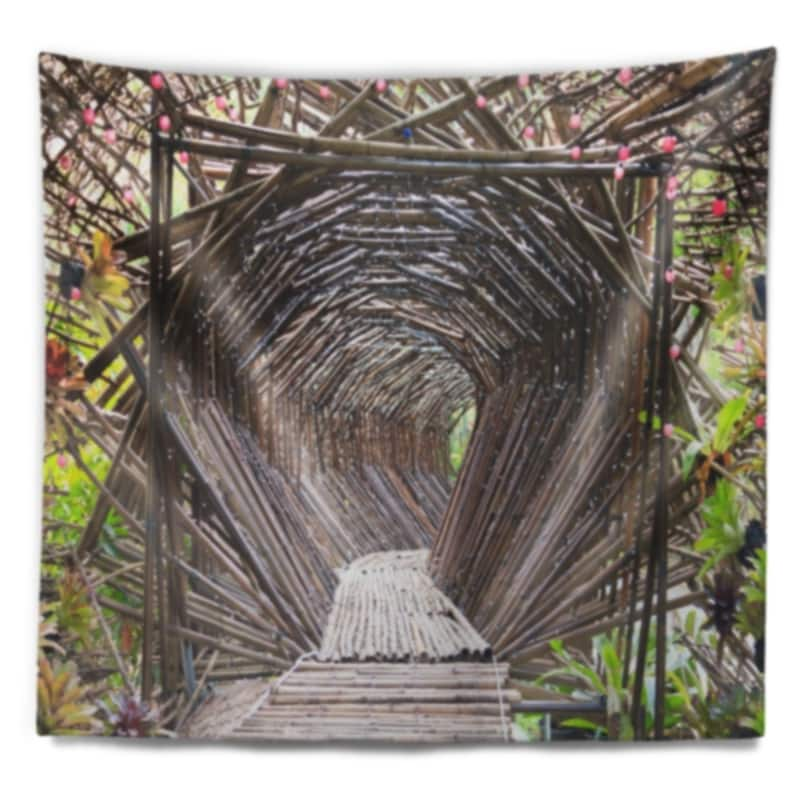 Designart 'Bamboo Tunnel in the Garden' Landscape Wall Tapestry - Bed ...