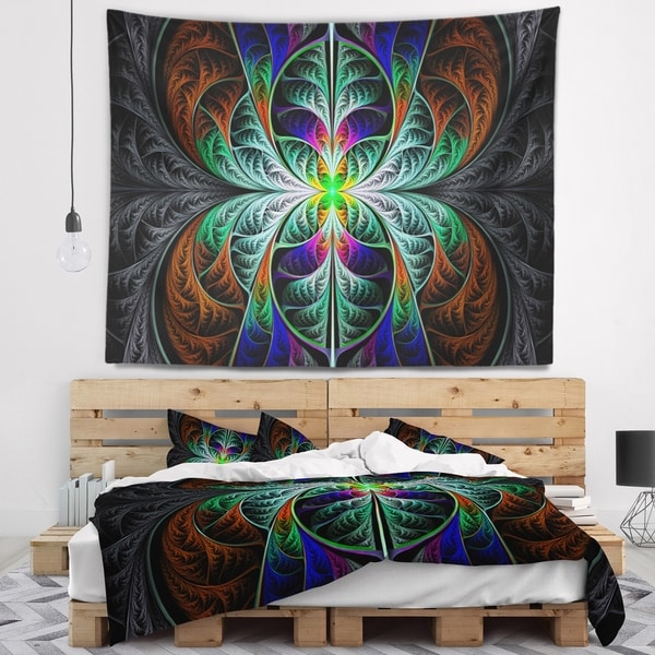 Designart 'Fabulous Blue Fractal Texture' Abstract Wall Tapestry