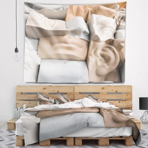 Designart 'Abstract Mannequin Blocks' Abstract Wall Tapestry