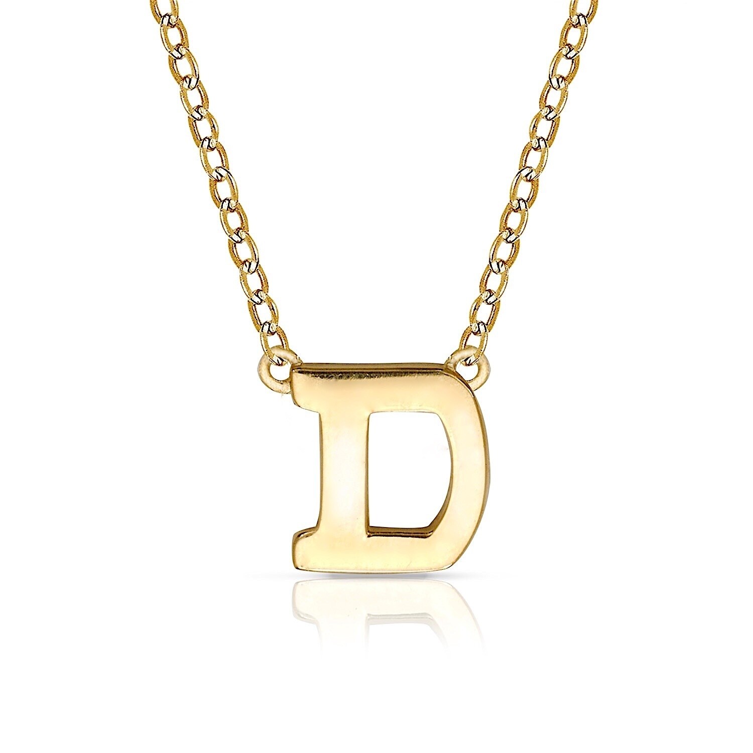 Solid 14k White Gold Small Block Initial S Pendant Charm