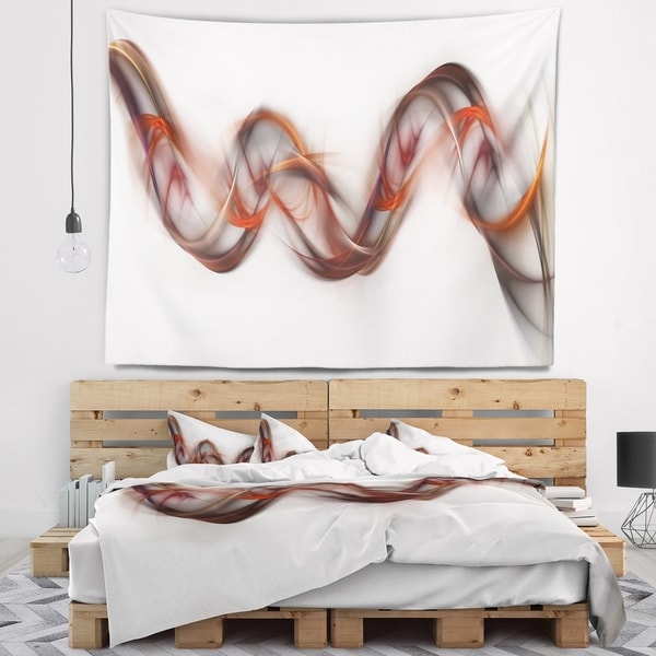 Designart 'Tangled Brown Silver Waves' Abstract Wall Tapestry