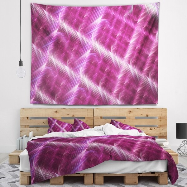 Designart 'Pink Abstract Metal Grill' Abstract Wall Tapestry