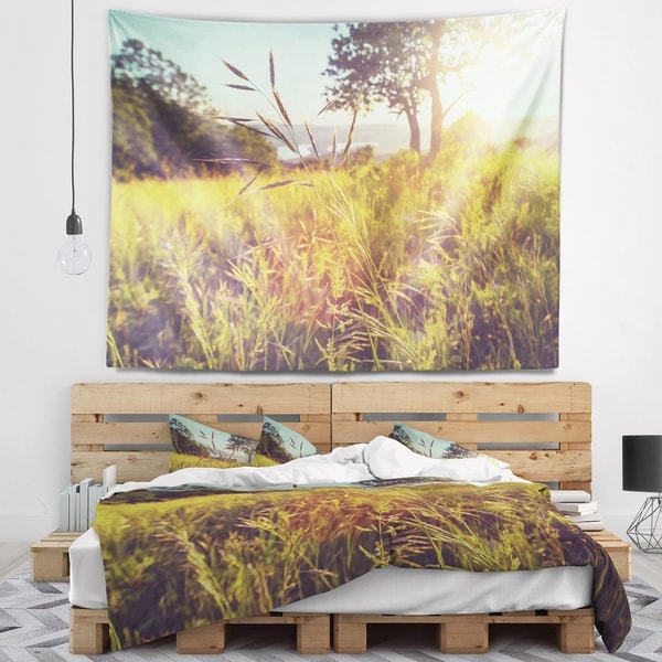 Designart 'Green Summer Meadow' Landscape Wall Tapestry