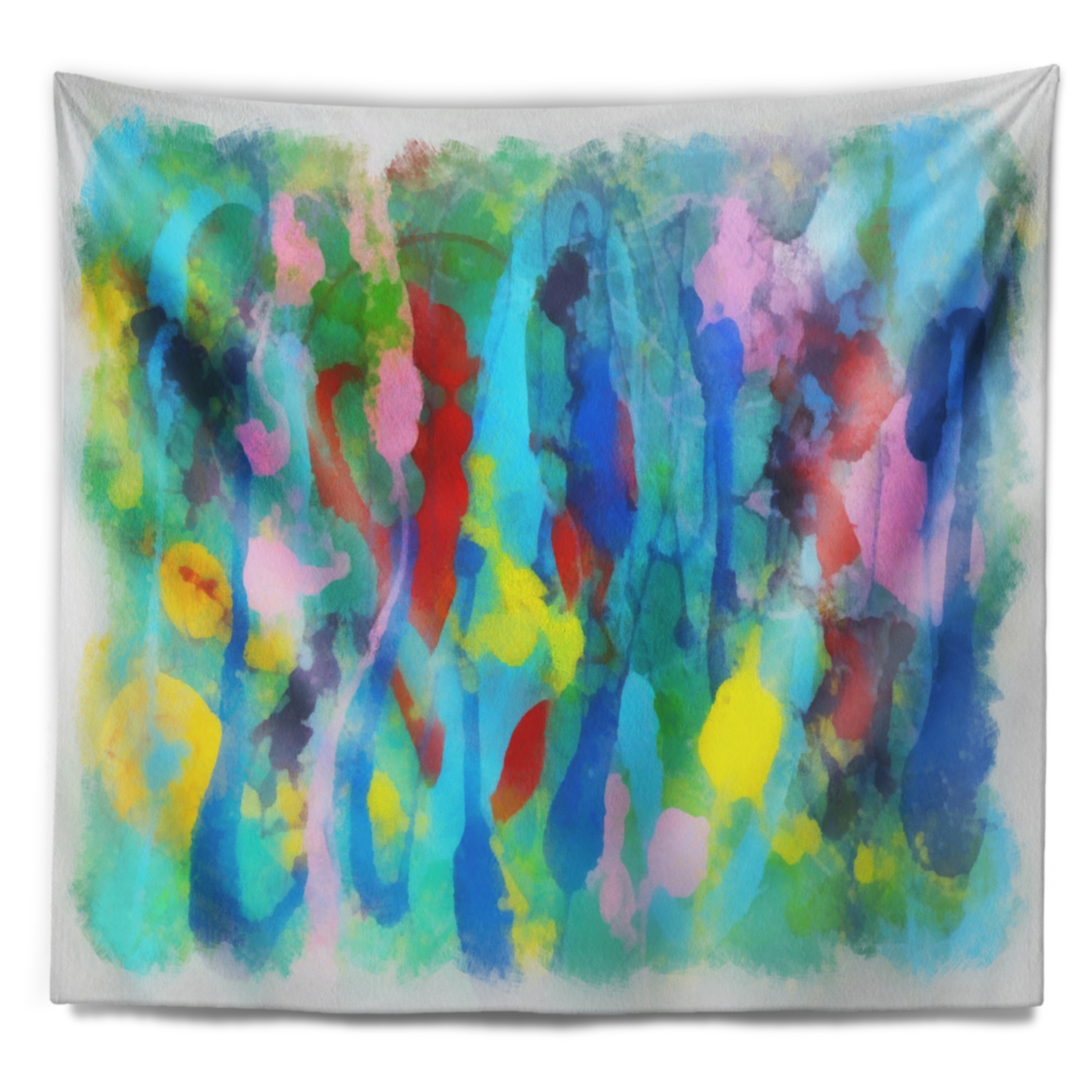 Designart 'Hand drawn Multi color Floral Pattern' Abstract  Small