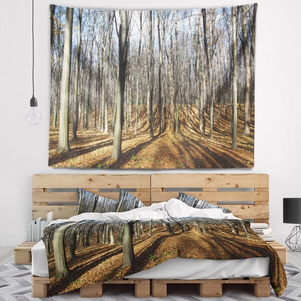Designart 'Shade from Sun in Autumn Forest' Modern Forest Wall Tapestry