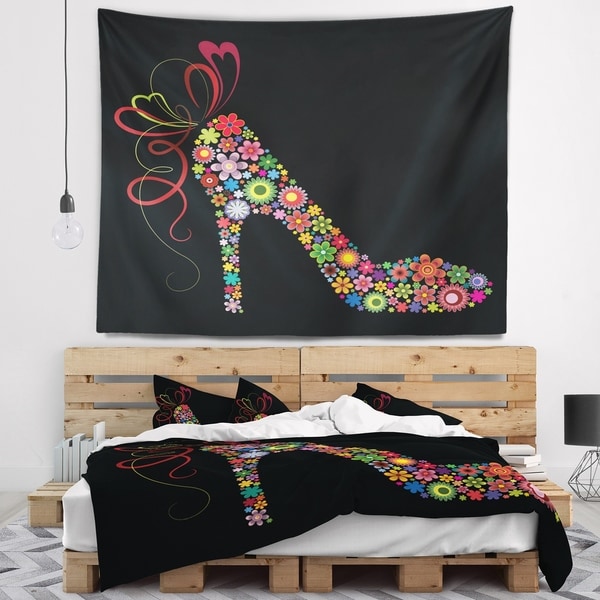 Designart 'Colorful Shoe with a Bow' Abstract Wall Tapestry