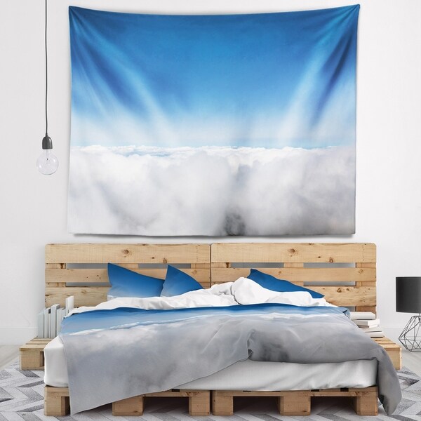 Designart 'Aerial View of Sky over Clouds' Contemporary Landscape Wall Tapestry