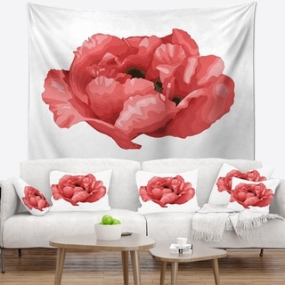 Designart 'Beautiful Plant Paeonia Arborea' Floral Wall Tapestry - Bed ...