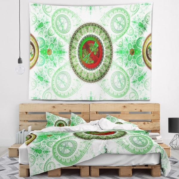 Designart 'Light Green Psychedelic Relaxing Art' Abstract Wall Tapestry