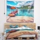 Designart 'Boat in Lake Bled In Julian Alps' Landscape Wall Tapestry ...