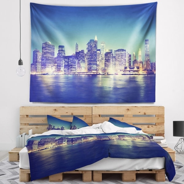 Designart 'New York City Evening Panorama' Wall Tapestry