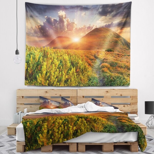 Designart 'Colorful Fall Landscape in Mountains' Landscape Wall Tapestry