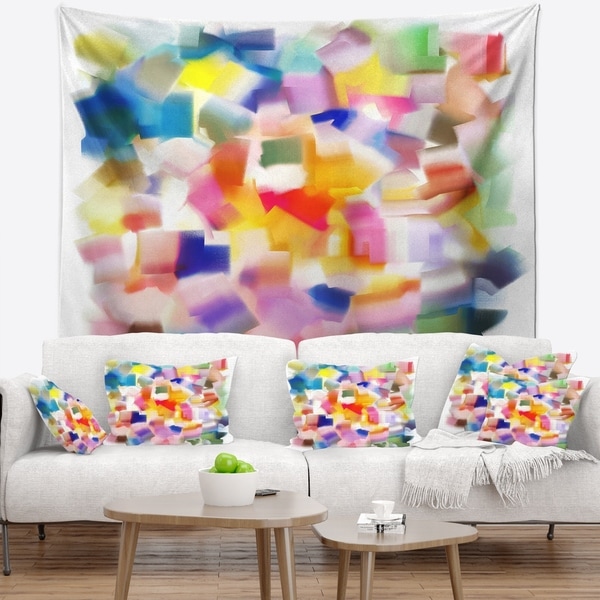 Designart 'Colorful Stain Design without Grid' Abstract Wall Tapestry