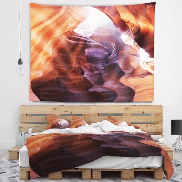 Designart 'Canyon Antelope with Purple Sunlight' Modern Landscape Wall Tapestry