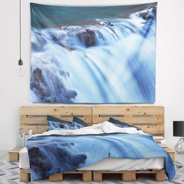 Designart 'Fantastic Blue Water Cascade' Landscape Wall Tapestry