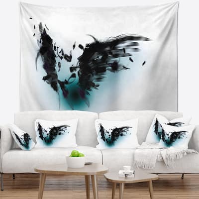 Designart 'Black Wings' Abstract Wall Tapestry