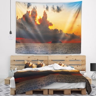 Designart 'Beautiful Sunset over the Clouds' Landscape Wall Tapestry ...