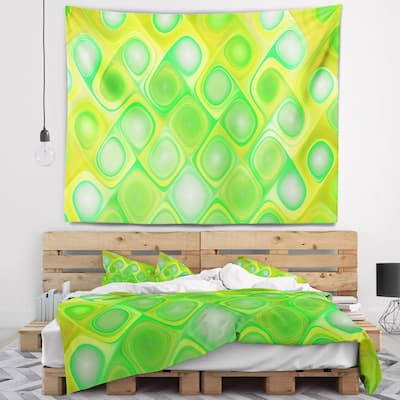 Designart 'Green Fractal Pattern with Swirls' Abstract Wall Tapestry