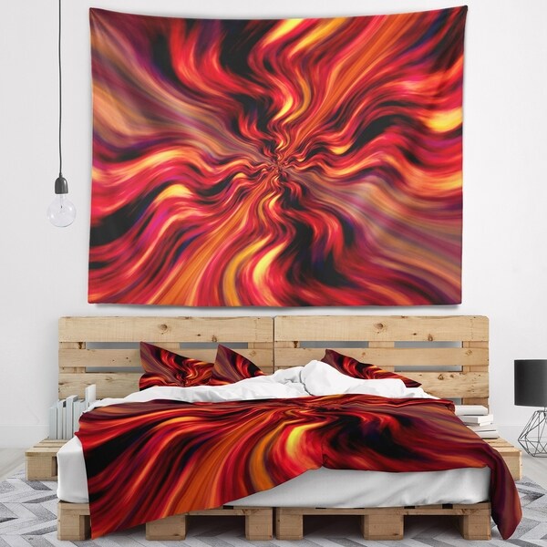 Designart 'Red Infinity Illustration' Abstract Wall Tapestry