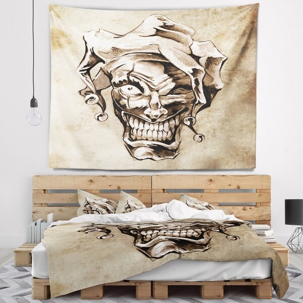 Designart 'Fantasy Clown Joker' Abstract Portrait Wall Tapestry