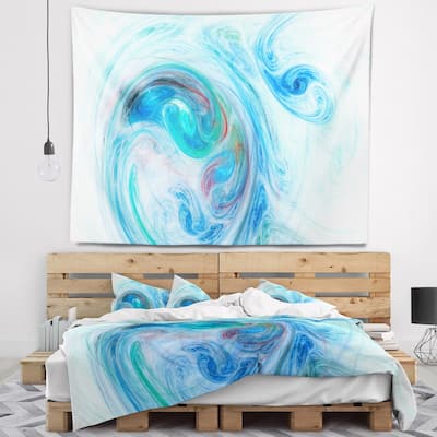 Designart 'Light Blue Fractal Illustration' Abstract Wall Tapestry