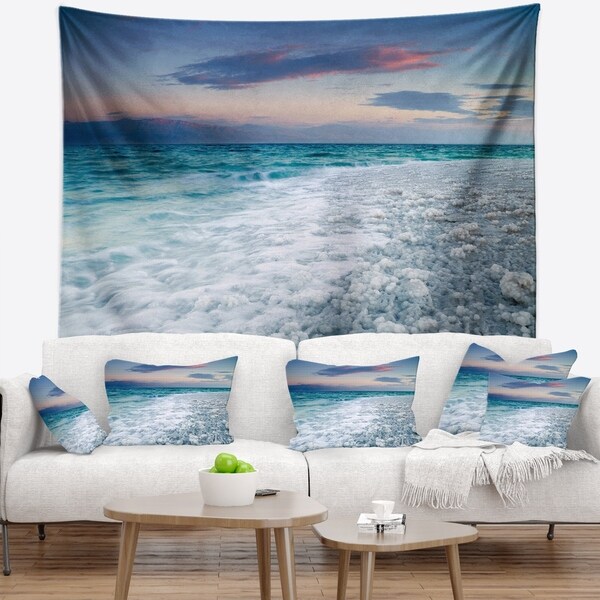 Designart 'Beautiful Sunrise at Dead Sea' Seashore Wall Tapestry