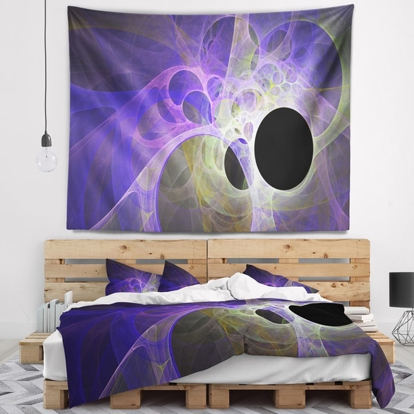 Designart 'Blue Fractal Angel Wings' Abstract Wall Tapestry