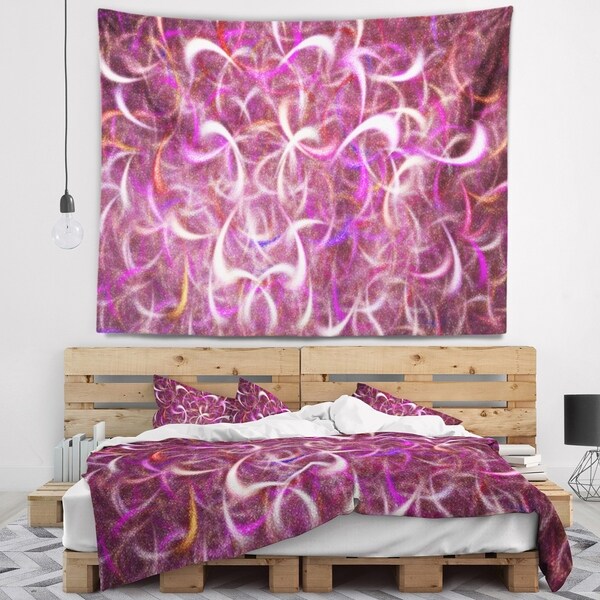 Designart 'Pink Watercolor Fractal Pattern' Abstract Wall Tapestry