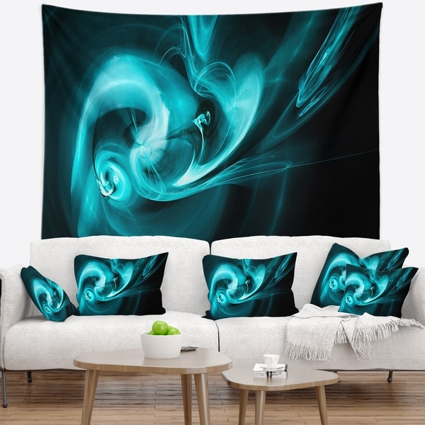 Designart 'Blue Colored Smoke Pattern' Abstract Wall Tapestry
