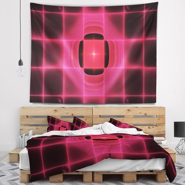 Designart 'Pink Thermal Infrared Visor' Abstract Wall Tapestry