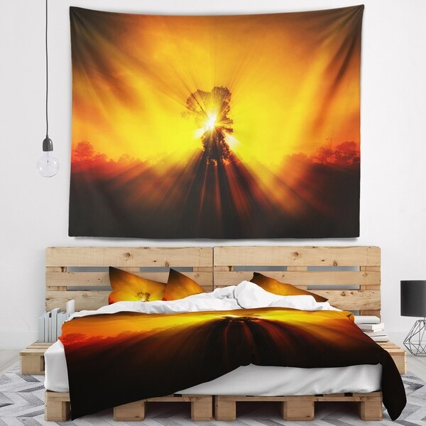 Designart 'Shadows of Trees' Landscape Wall Tapestry