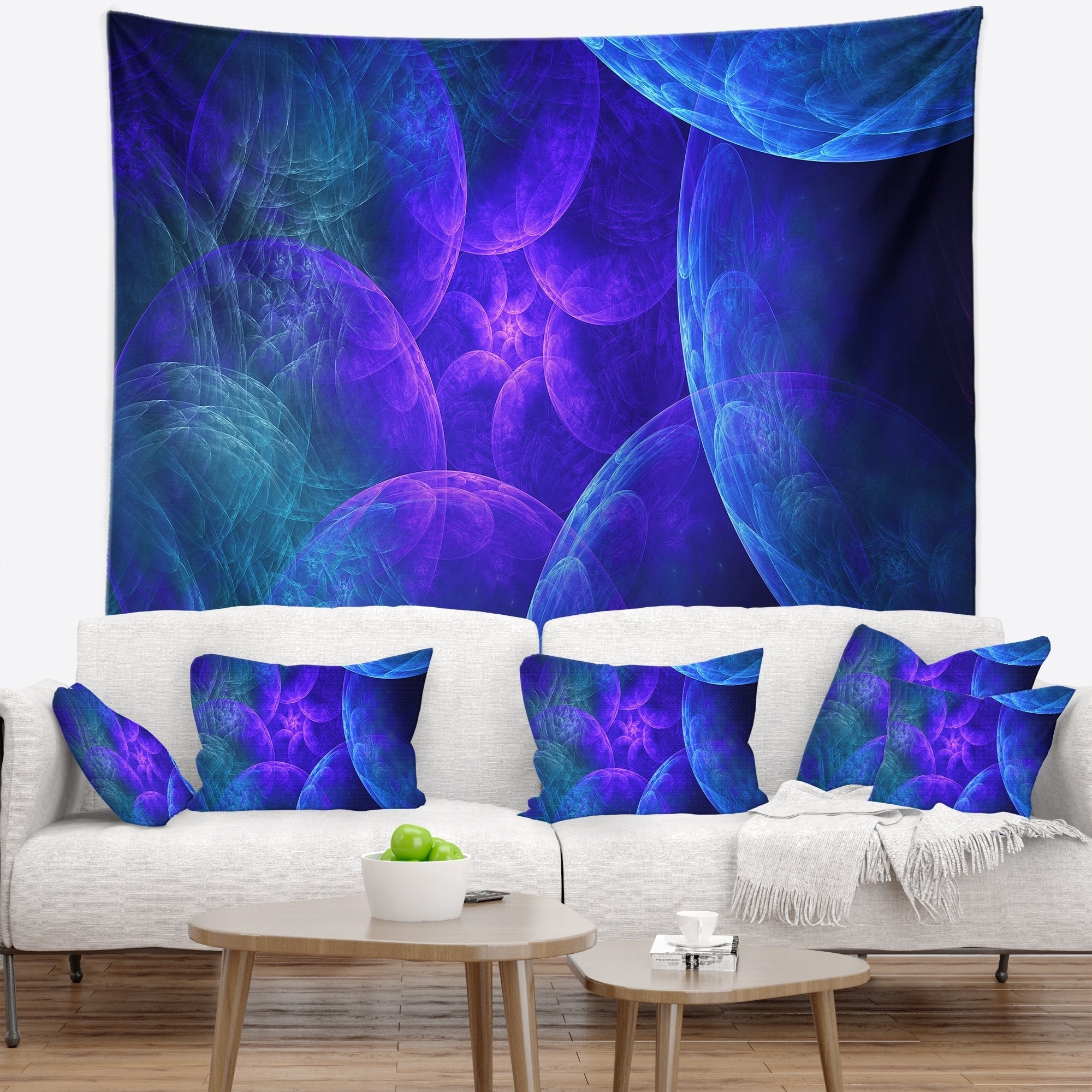 Designart 'Biblical Sky with Blue Clouds' Abstract Wall Tapestry