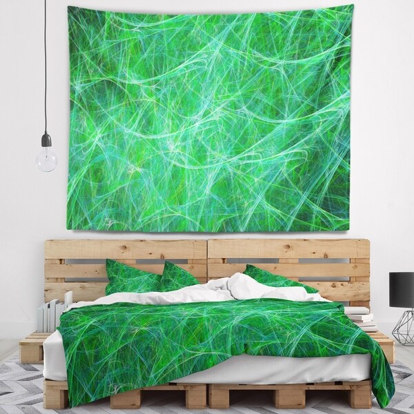 Designart 'Mystic Green Fractal Veins' Abstract Wall Tapestry