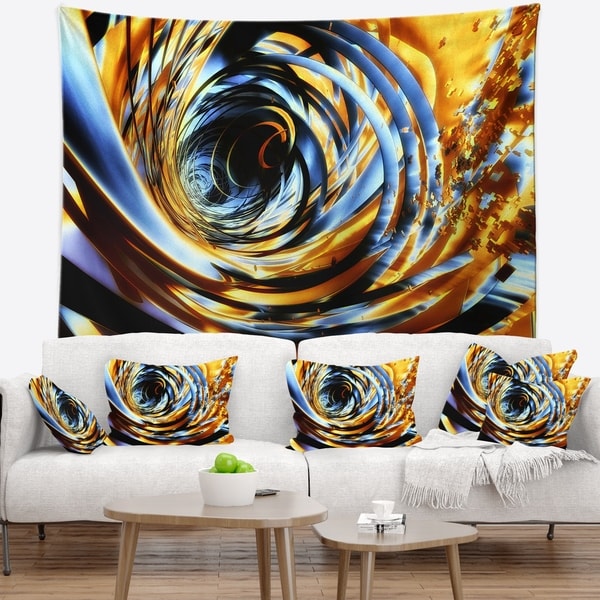 Designart 'Fractal 3D Whirlwind Stripes' Contemporary Wall Tapestry