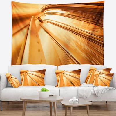 Designart 'Fractal 3D Brown Stripes' Contemporary Wall Tapestry