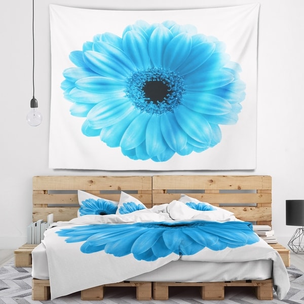 Designart 'Isolated Blue Flower' Floral Wall Tapestry