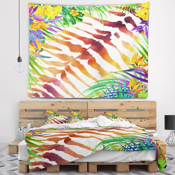 Designart 'Wild Nature Watercolor' Landscape Painting Wall Tapestry