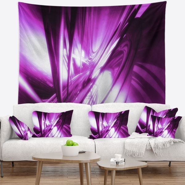 Designart '3D Abstract Art Purple Fractal' Abstract Wall Tapestry