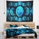 Designart 'blue Exotic Pattern On Black' Abstract Wall Tapestry - Bed 