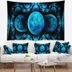 Designart 'blue Exotic Pattern On Black' Abstract Wall Tapestry - Bed 