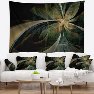 Designart 'Brown and Gold Symmetrical Fractal Design' Floral Wall ...