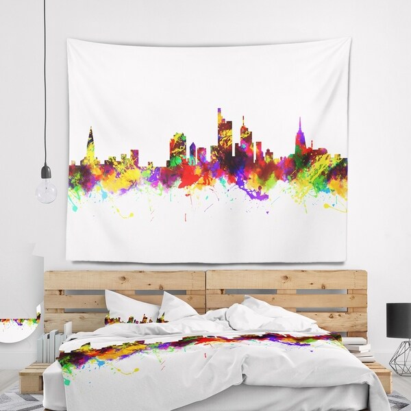 Designart 'Frankfurt Germany Skyline' Cityscape Wall Tapestry