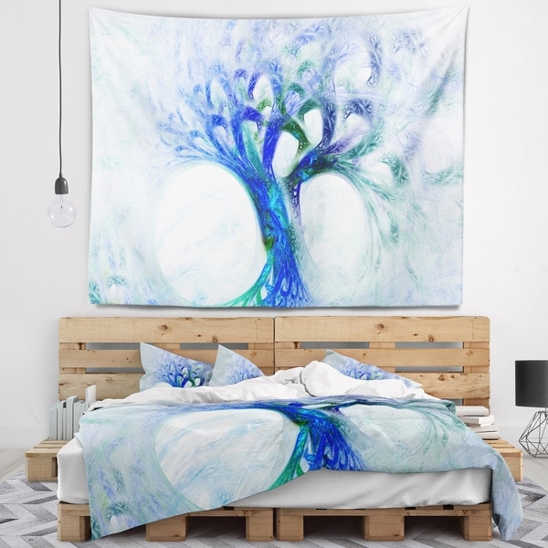 Designart 'Blue Mystic Psychedelic Tree' Abstract Wall Tapestry