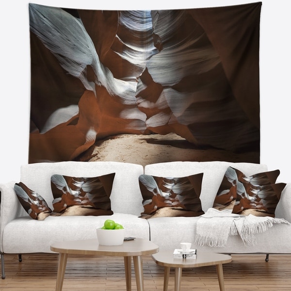 Designart 'Antelope Canyon Dark Inside' Landscape Photo Wall Tapestry