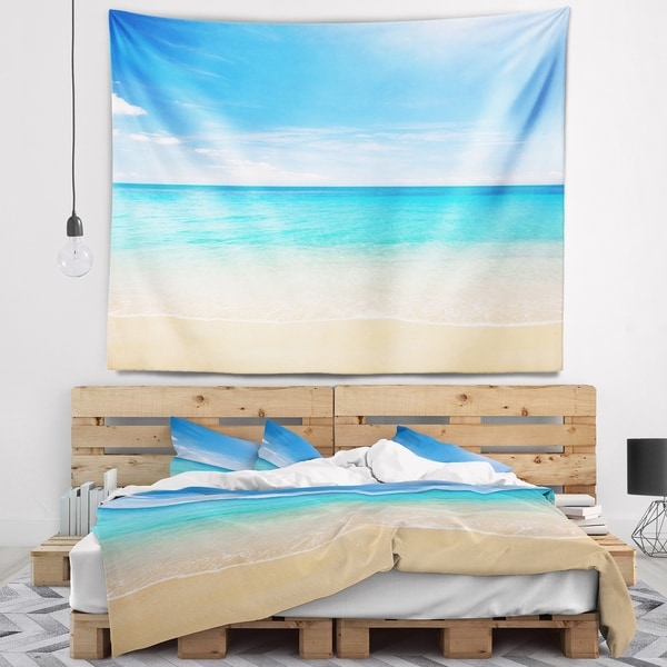 Designart 'Bright Blue Tropical Beach' Seashore Photo Wall Tapestry