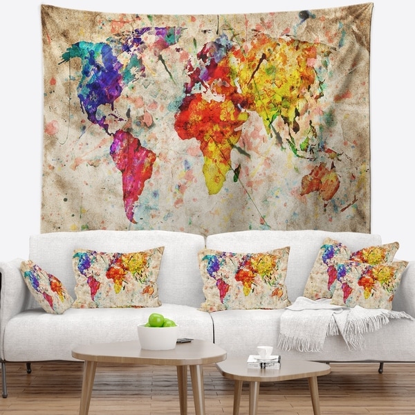 World map store wall tapestry