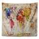 Designart 'Vintage World Map Watercolor' Map Wall Tapestry - Bed Bath ...